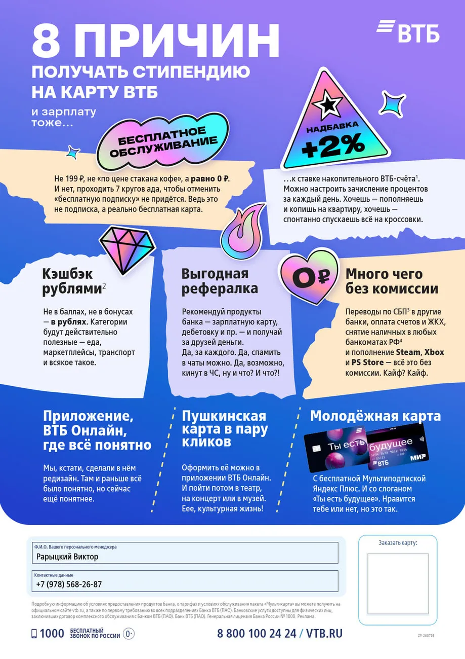 Зарплатная карта ВТБ2